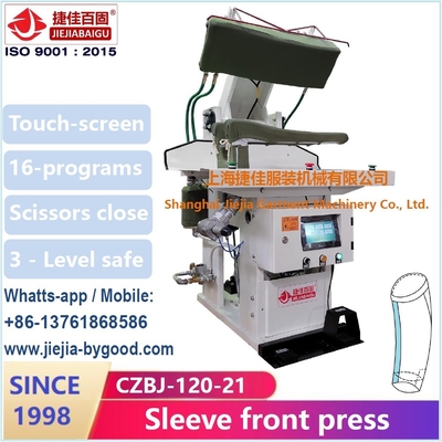 Coude de douille de costume et plc d'écran tactile de machine de presse de robe avant